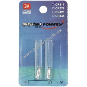 Stick batteri, pen batteri CR311 til for eksempel Fiskeri, BissDisplayr Lithium 2er Blister