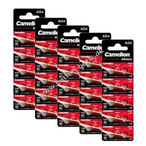 50x Camelion Knapcelle LR66 / AG4 / G4 / LR626 / 177 / SR626W / GP77A / 377