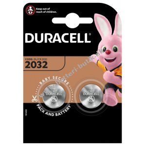 Lithium Knapcelle Duracell CR2032 DL2032 ED2026 2er Blister