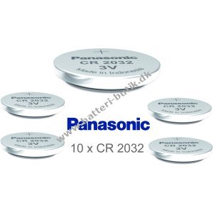 Panasonic Lithium Knapcelle CR2032 / DL2032 / ECR2032 10 stk. lse