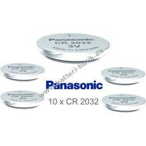 Panasonic Lithium Knapcelle CR2032 / DL2032 / ECR2032 10 stk. løse