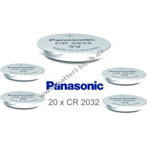 Panasonic Lithium Knapcelle CR2032 / DL2032 / ECR2032 20 stk. lse