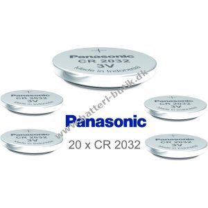 Panasonic Lithium Knapcelle CR2032 / DL2032 / ECR2032 20 stk. løse