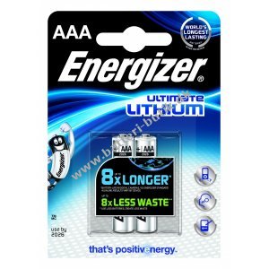 Lithium batteri Energizer Typ AAA 2er Blister
