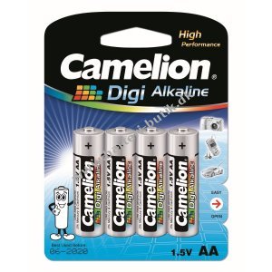 Batterie Camelion Digi Alkaline LR6 Mignon AA til Digitalkamera/Kamera 4er Blister