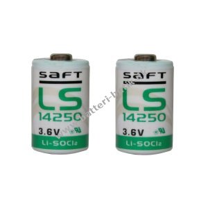 2x Lithium Batteri Saft LS14250 1/2AA 3,6Volt