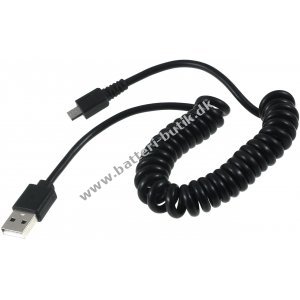 Goobay USB Spiralkabel 1m med Micro USB-Tilslutning