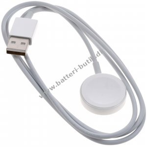 Original APPLE A2256, Magnetisk USB Lade-Kabel til Apple-Watch, 1M, Hvid