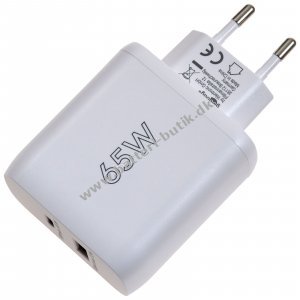 goobay USB-C PD Dual Schnellladeger�t 65W Hvid