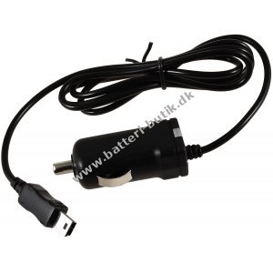 Powery ladekabel til bil med integreret TMC-Antenne 12-24V til Navigon 20 Jahre Edition med Mini-USB