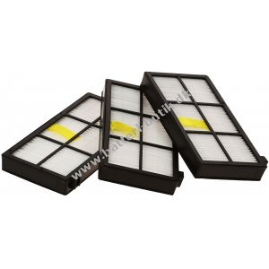 Hepa allergi-, Filter-Set, 3 Filter, passende til iRobot Roomba 800, 866, 870, 876, 900, 960 osv.