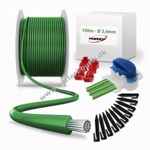 Reparatur-Set med 150m Afgrnsningskabel 3,4mm 300 plkker, 10 stik, 4 terminaler til Robotplneklipper