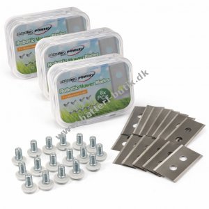 24x Udskiftningsblade til Robotpl�neklipper YUKA 600 bis YUKA 1500 inkl. Skruer