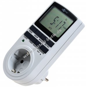 goobay Digital timer med beskyttelseskontakttilslutning Type F Hvid