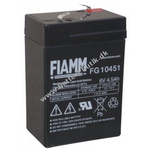 Fiamm Blybatteri FG10451 6V 4,5Ah