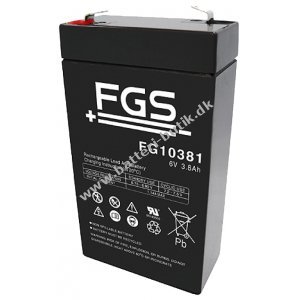 FGS FG10381 Blybatteri 6V 3,8Ah