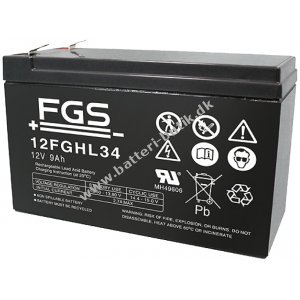FGS 12FGHL34 (FGC20902) High Rate Longlife Blybatteri 12V 9Ah