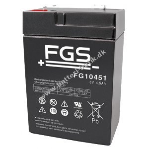 FGS FG10451 Blybatteri 6V 4,5Ah