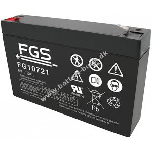FGS FG10721 Blybatteri 6V 7,2Ah