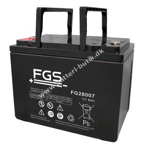 FGS FG28007 Blybatteri 12V 80Ah til Campingvogn og Mover
