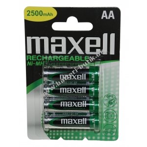 Maxell genopladelige Batterier HR6 AA 4er blister 2500mAh