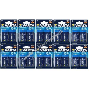 Varta Longlife Power Alkaline Batteri LR20 D 2er blister 10 pakker  04920121412