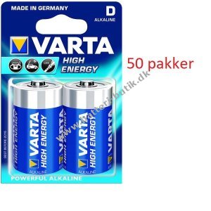 Varta Longlife Power Alkaline Batteri LR20 D 2er blister 50 pakker  04920121412