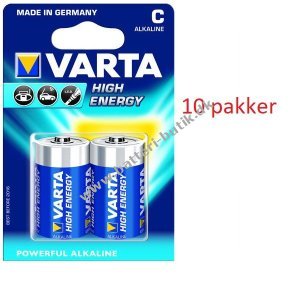 Varta Longlife Power Alkaline Batteri LR14 C 2er blister 10 pakker 04914121412
