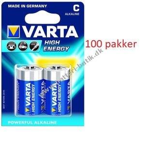 Varta Longlife Power Alkaline Batteri LR14 C 2er blister 100 pakker 04914121412