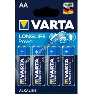 Varta Longlife Power Alkaline Batteri LR6 AA 4er blister 04906121414