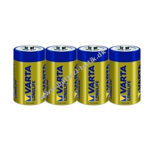 Varta Longlife Extra Alkaline Batteri LR20 D 4er folie 04120101304
