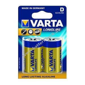 Varta Longlife Extra Alkaline Batteri LR20 D 2er 04120101412