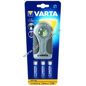 Varta Lygte LED Silver Light 3AAA