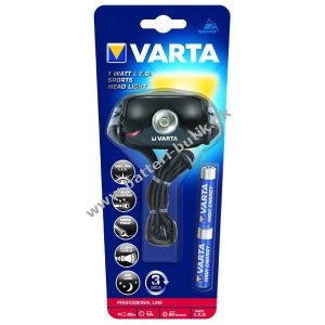 Varta Pandelampe 1Watt LED Sports Light 2AAA