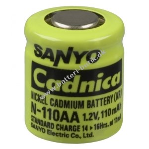 Sanyo batteri N-110AA NiCd 1,2V 110mAh