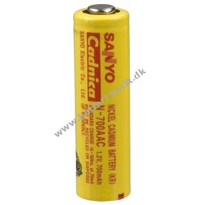 Sanyo batteri N-700AAC NiCd 1,2V 700mAh