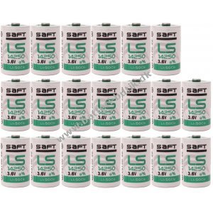 20 x SAFT batteri Lithium 1/2AA LS14250 3,6V Lse/Bulk