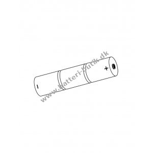 Batteri til Nødbelysning, Paniklys, Flugtvejsarmatur 3x1/2D 3,6V 2300mAh NiCd med 20cm ledning