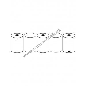 Batteri til Nødbelysning, Paniklys, Flugtvejsarmatur 5x1/2D 6V 2300mAh NiCd med 20cm ledning