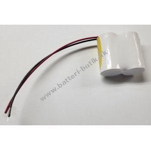 Batteri til Nødbelysning, Paniklys, Flugtvejsarmatur 2xD 2,4V 4000mAh NiCd med 20cm ledning