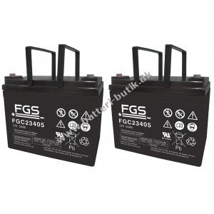 FGS Batteri til Invacare P7E,LX-3,LX-3 plus&LX-4Scooter,RangerII FWD Jr. (FGC23405) 12V 34Ah AGM 2 stk.