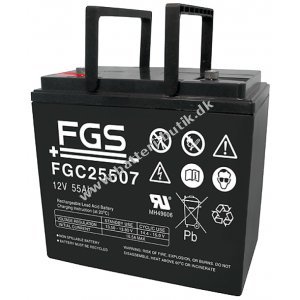 FGS Batteri til Pride Jazzy(600,1105,1115,1121) Jet 2, Jet 2 HD,Jet 12,PHC 5, Jet 1 (FGC25507) 12V 55Ah AGM