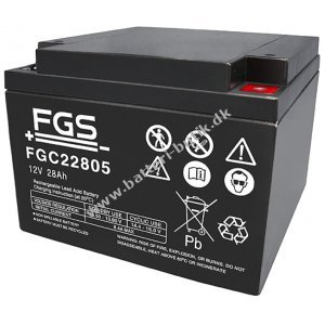 FGS Batteri til Levo LCM 25 amp, Comfort II (FGC22805) 12V 28Ah AGM 2 stk.