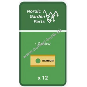 12 x Kniv til Grouw Robotplæneklipper Titanium 0,9mm 17933 (63-021) inkl. skruer