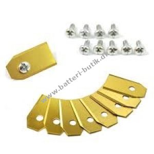 36 x Titaniumbelagt Knive 0,75 mm. til Robotplæneklipper Husqvarna Automower 577 86 46-03 inkl. Skruer