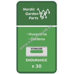 30 x Endurance Knive til Gardena Robotplneklipper Rustfrit Stl 0,75mm 595 08 44-01 (61-065) inkl. skruer