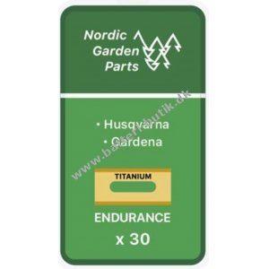 30 x Endurance Knive til Gardena Robotplneklipper Titanium 0,75mm 595 08 44-01 (61-066) inkl. skruer