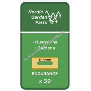30 x Endurance Knive til Gardena Robotplæneklipper Titanium 0,75mm 595 08 44-01 (61-066) inkl. skruer