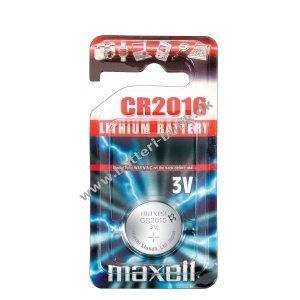 Maxell Lithium Knapcelle Batteri CR2016 1 stk blister