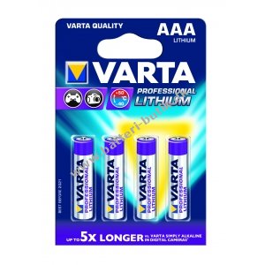 Varta Professional Lithium Batteri LR03 AAA 4 stk blister 06103301404